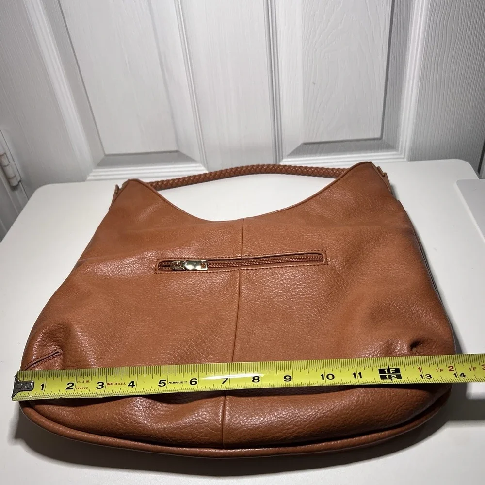 Antik Kraft Camel Slouch Hobo Shoulder Bag Vegan Braided Handle